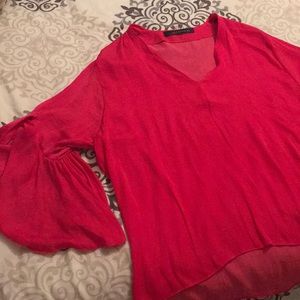 Pink Zara blouse size XL
